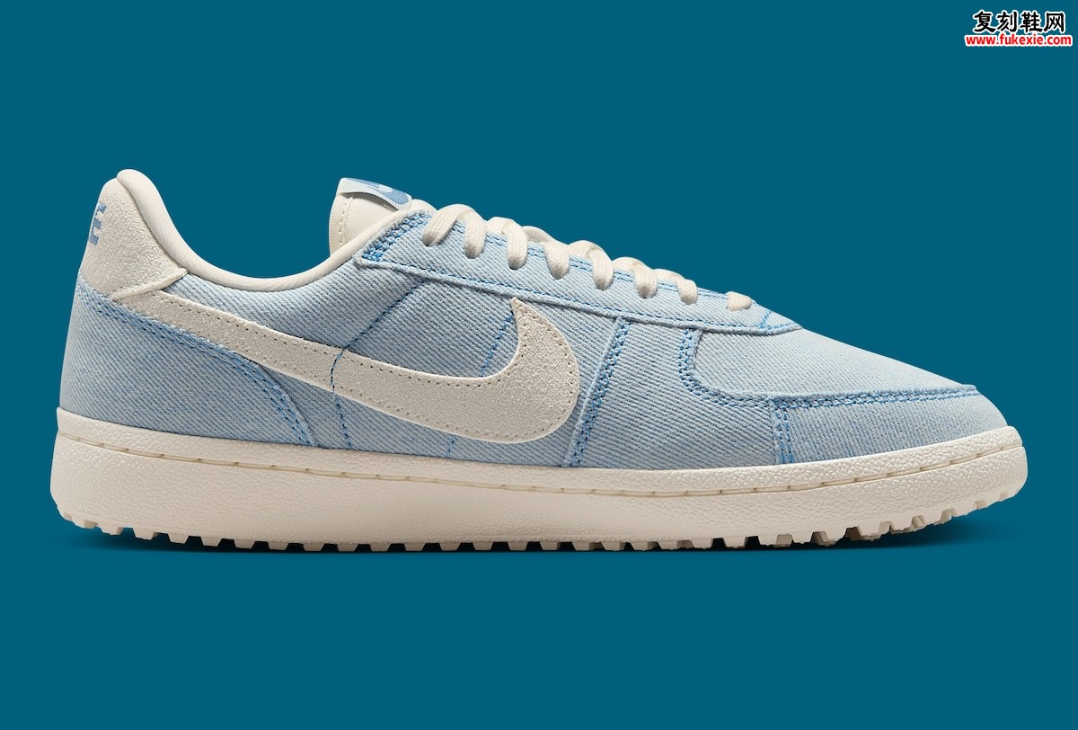 Nike Field General牛仔绿松石｜水洗丹宁鞋面+铆钉外底｜2025夏季发售