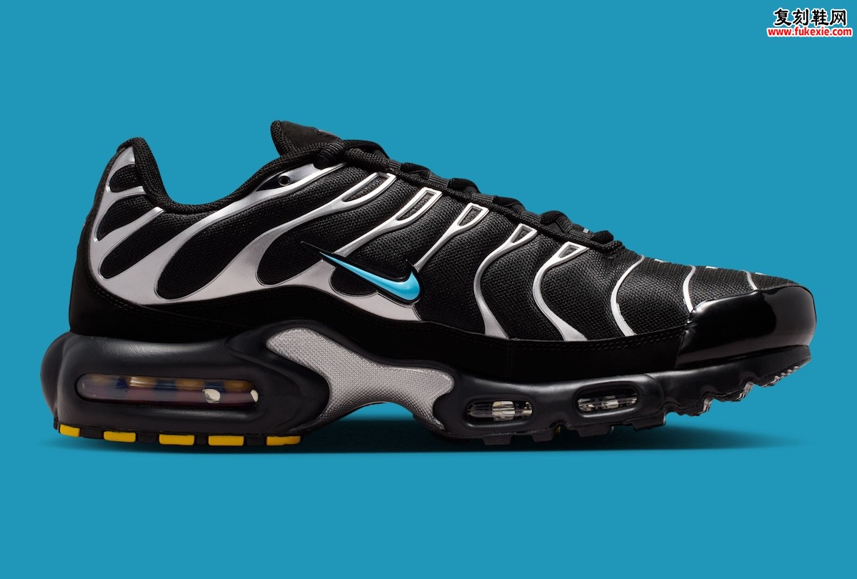 Nike Air Max Plus Scorpion 黑曜铬银配色 IM9624-001,黑色网面金属波浪笼 搭载 Tuned Air 科技插图2 Nike Air Max Plus Scorpion 黑曜铬银配色 IM9624-001,黑色网面金属波浪笼 搭载 Tuned Air 科技